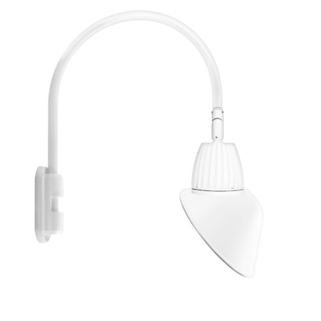 Rab GOOSENECK STYLE5 13W NEUTRAL LED 11" ANGLED CONE SHADE WH GN5LED13NAC11W